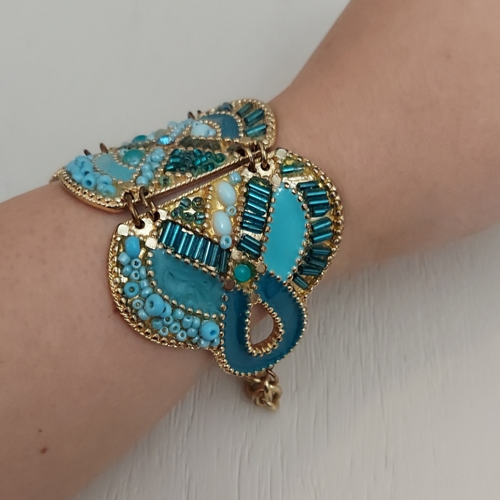 Betsey Johnson BOHEMIAN BLUE BEADED BRACELET - Picture 8 of 10